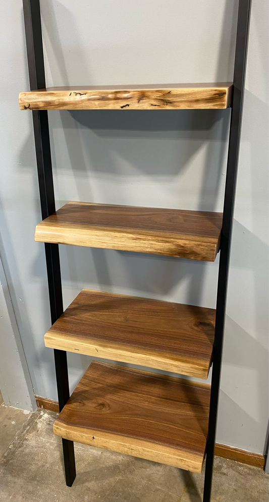 Live Edge Ladder Bookshelf