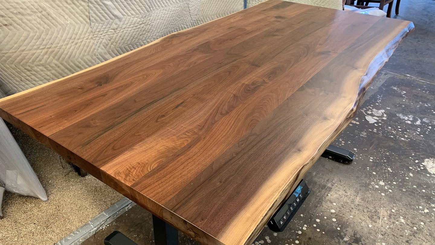 Live Edge Electric Standing Desk