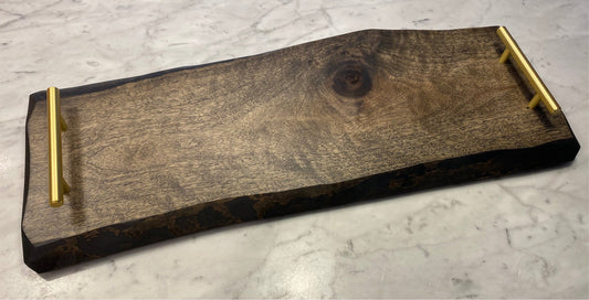 Live Edge Charcuterie Board with Brass Handles