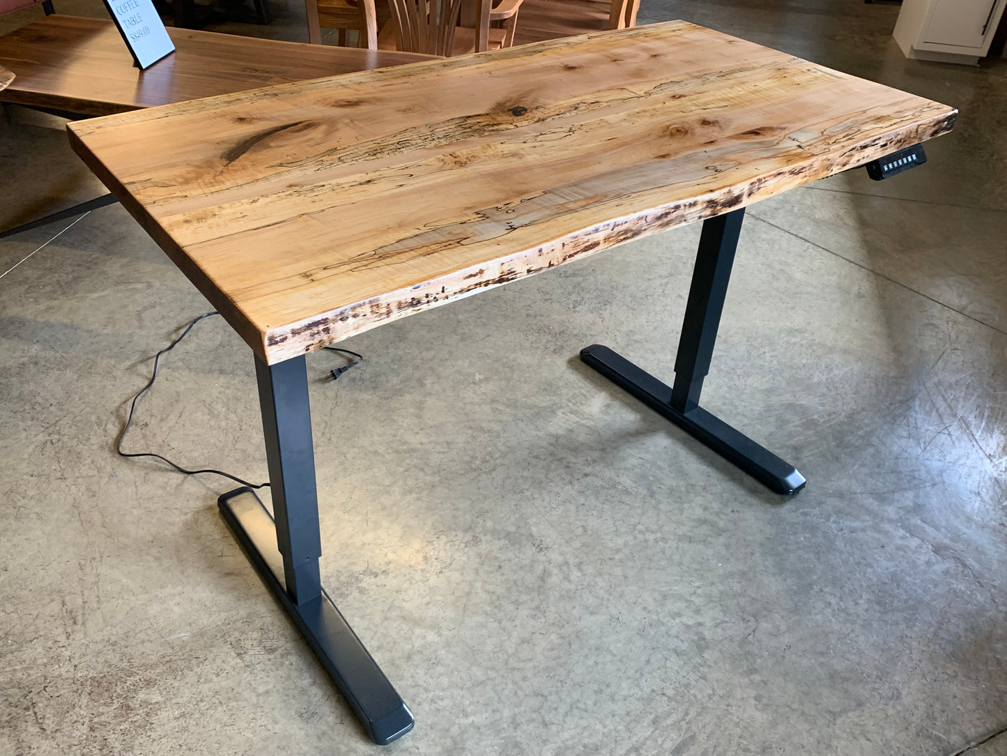 Live Edge Electric Standing Desk