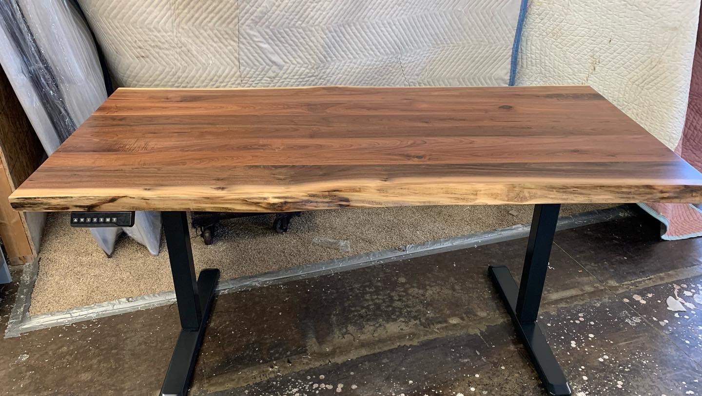 Live Edge Electric Standing Desk