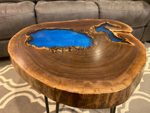 Load image into Gallery viewer, Black Walnut Round Epoxy Coffee Table
