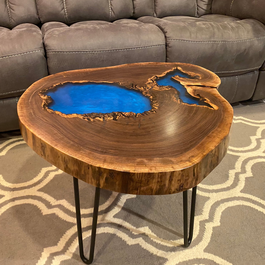 Black Walnut Round Epoxy Coffee Table